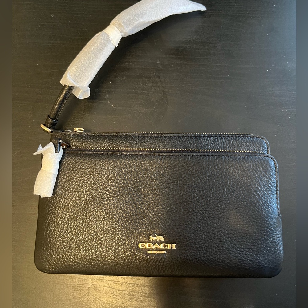 COACH double zip wallet